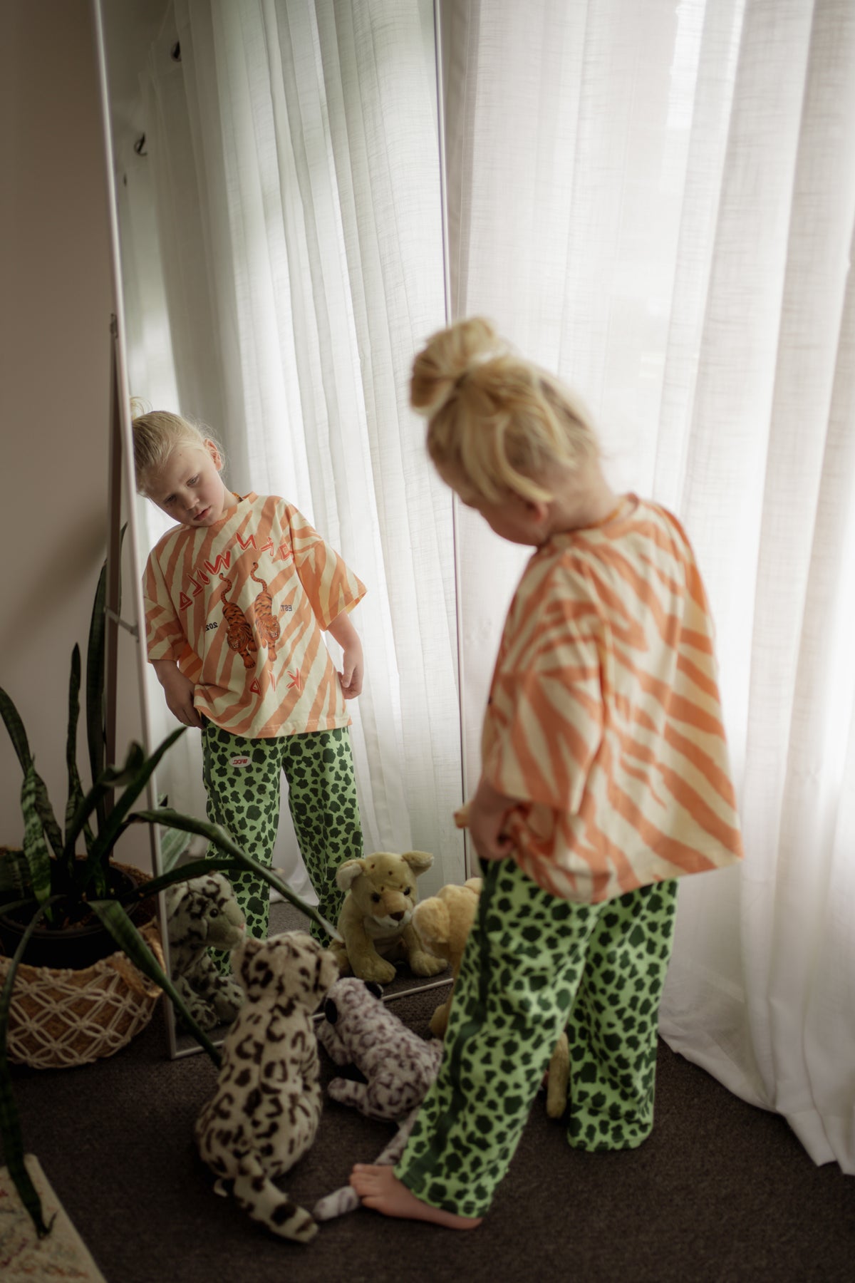 BORN WILD KID TEE - ORANGE