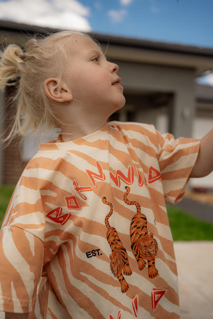 BORN WILD KID TEE - ORANGE
