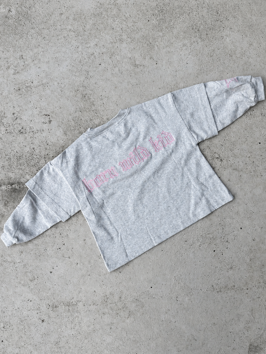BORN WILD KID GREY 2 LAYER TEE