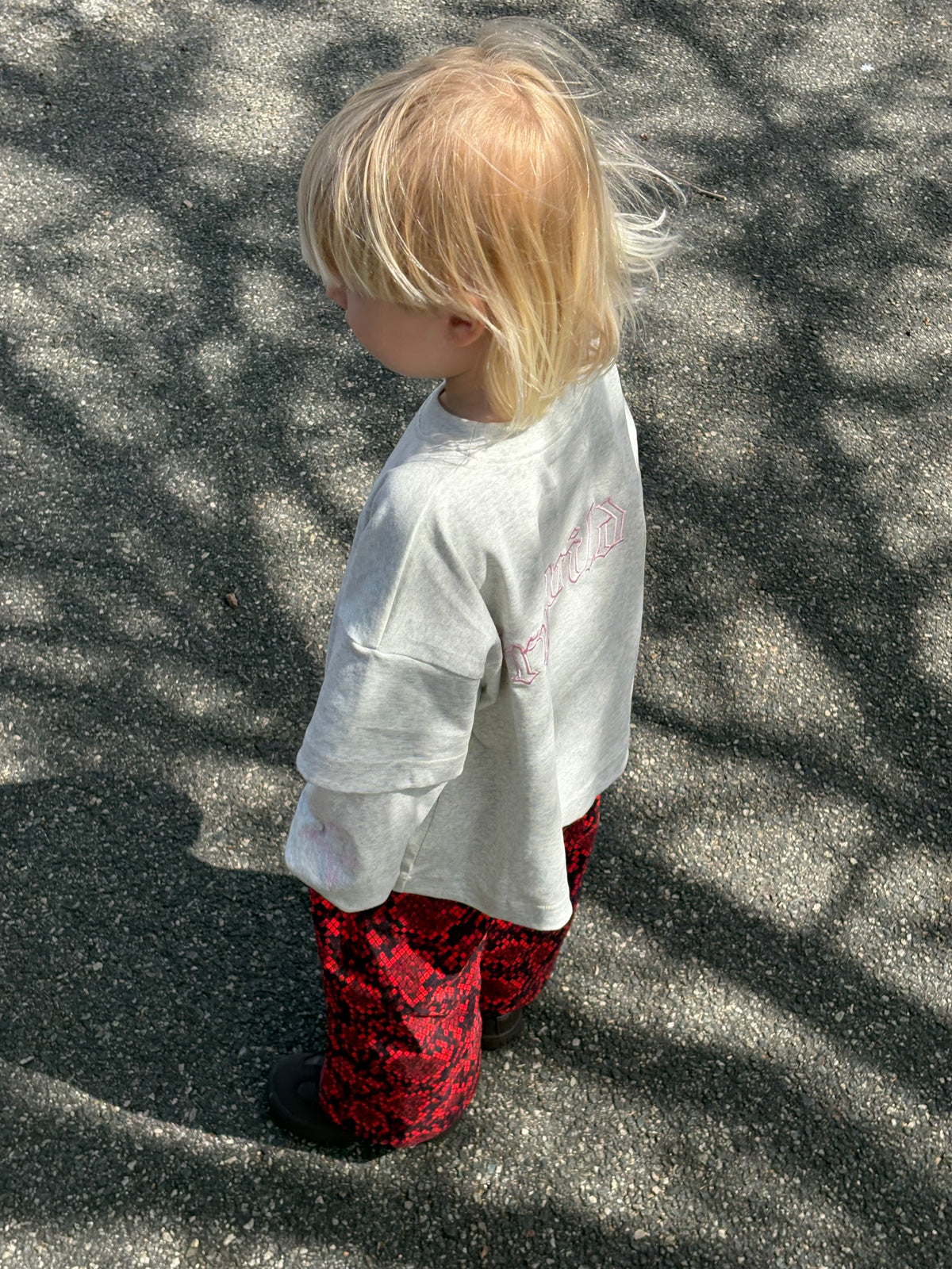 BORN WILD KID GREY 2 LAYER TEE