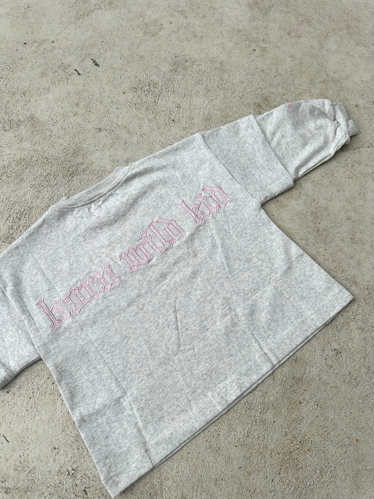 BORN WILD KID GREY 2 LAYER TEE