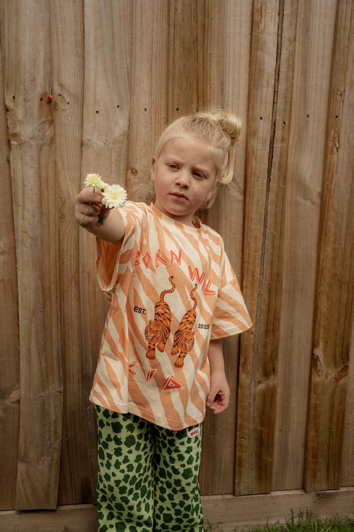 BORN WILD KID TEE - ORANGE