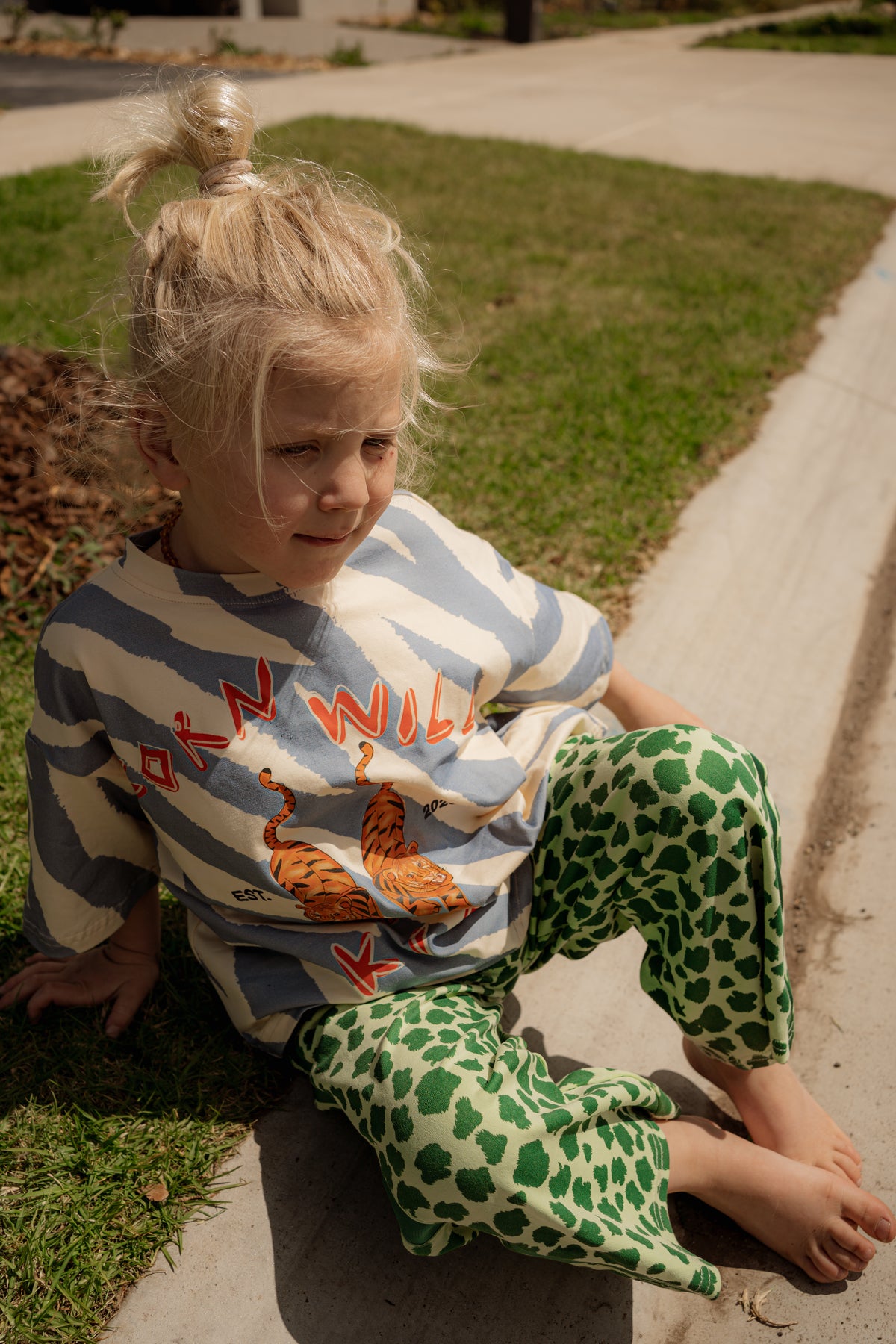BORN WILD KID TEE - BLUE