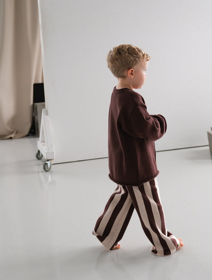Stripe Knit Pant Brown