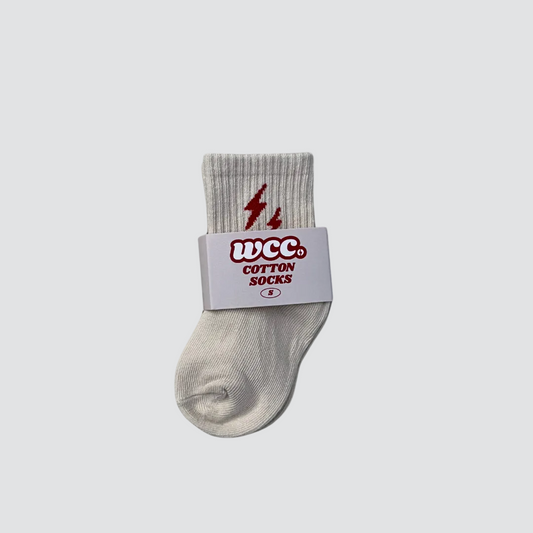 Cream Bolt Socks