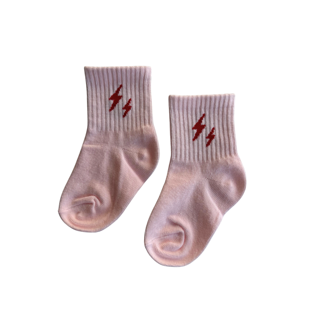 Pink Bolt Socks