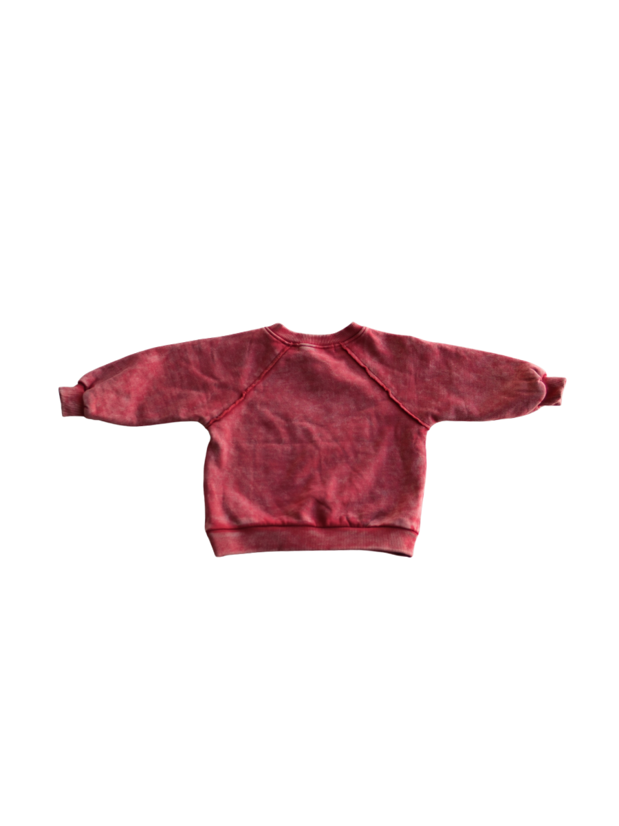 Red Stormy Acid Wash Crew