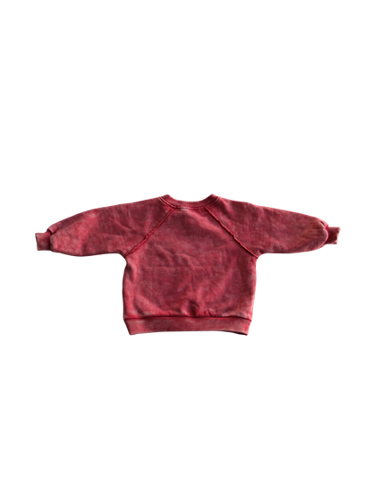 Red Stormy Acid Wash Crew