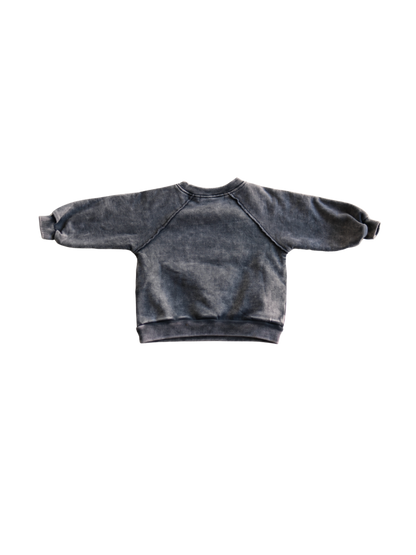 Charcoal Stormy Acid Wash Crew