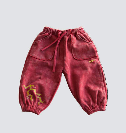 Red Stormy Acid Wash Pant