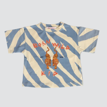 BORN WILD KID TEE - BLUE