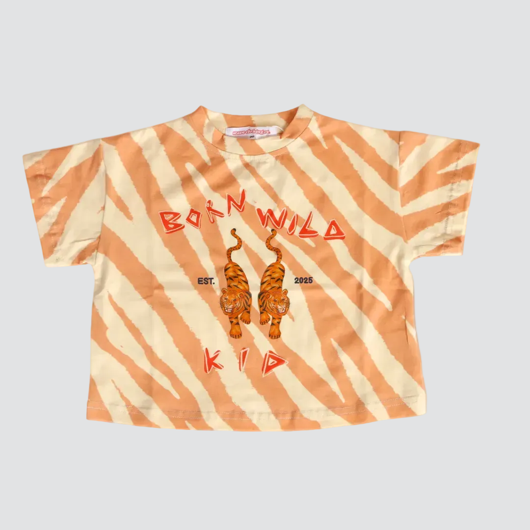 BORN WILD KID TEE - ORANGE
